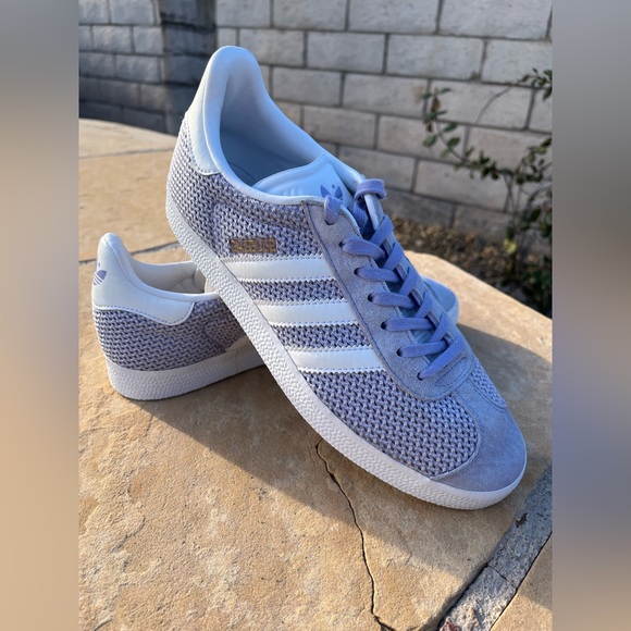 Adidas Gazelle Lavender and White Trainers - Picture 5 of 8